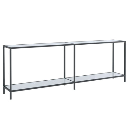 Avlastningsbord Konsollbord Hvit 220x35x75,5 cm herdet glass