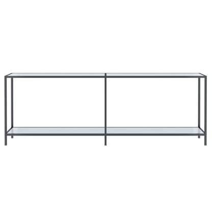 Avlastningsbord Konsollbord Hvit 220x35x75,5 cm herdet glass