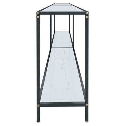 Avlastningsbord Konsollbord Hvit 220x35x75,5 cm herdet glass