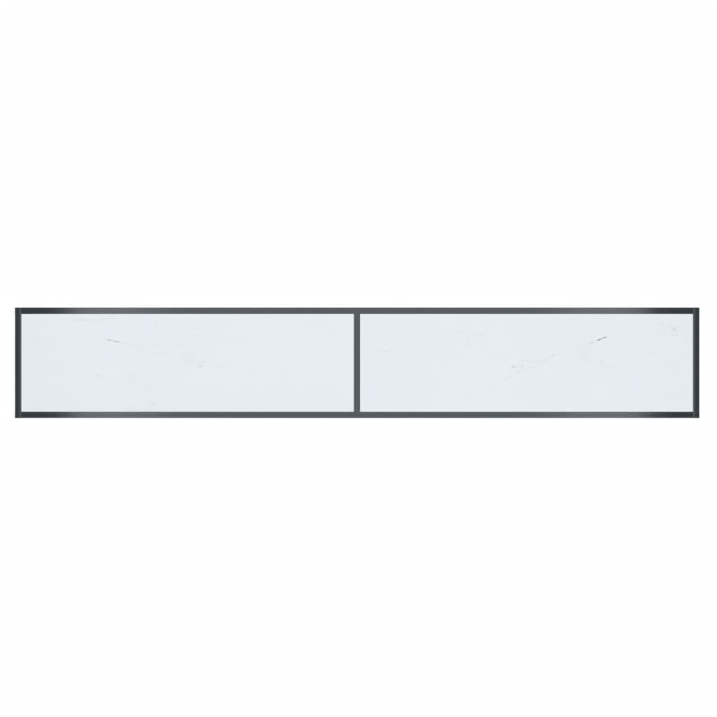 Avlastningsbord Konsollbord Hvit 220x35x75,5 cm herdet glass