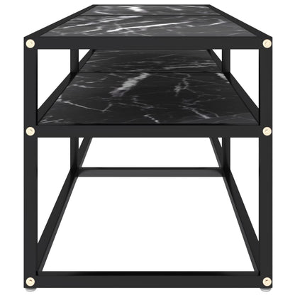 TV-Møbel Svart TV-benk marmor 140x40x40,5 cm herdet glass