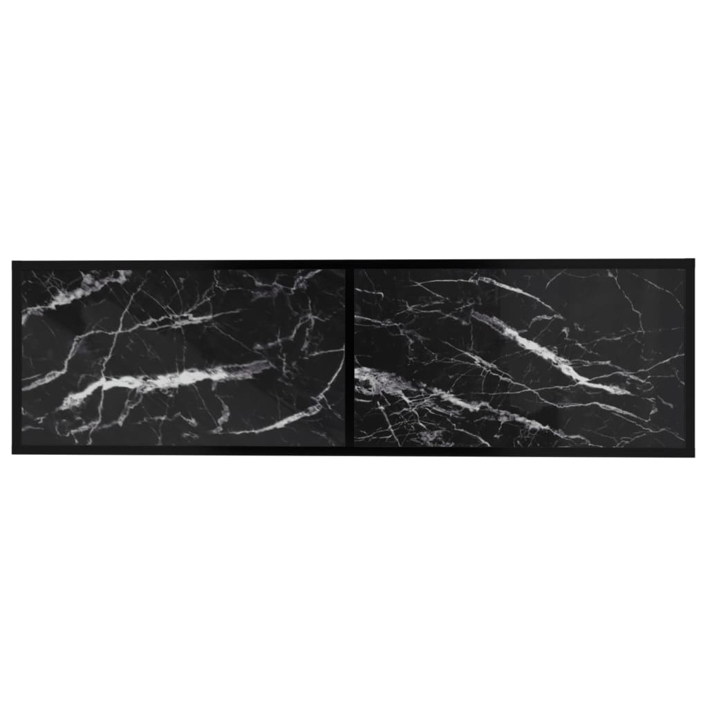 TV-Møbel Svart TV-benk marmor 140x40x40,5 cm herdet glass