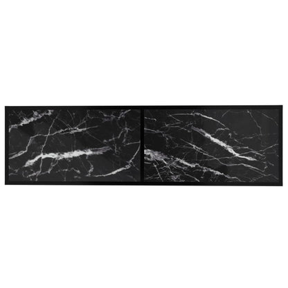 TV-Møbel Svart TV-benk marmor 140x40x40,5 cm herdet glass