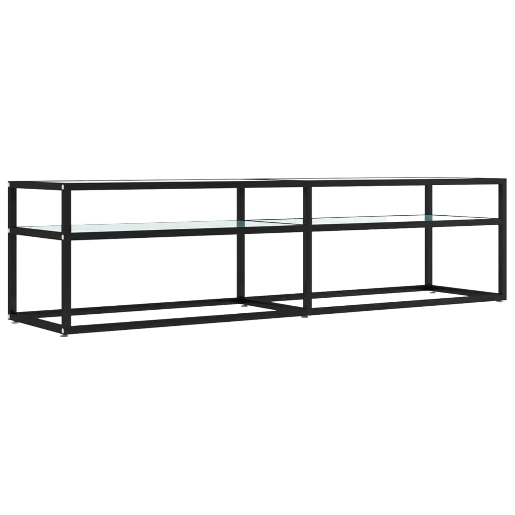 TV-Møbel Hvit TV-benk marmor 160x40x40,5 cm herdet glass