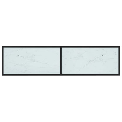TV-Møbel Hvit TV-benk marmor 160x40x40,5 cm herdet glass