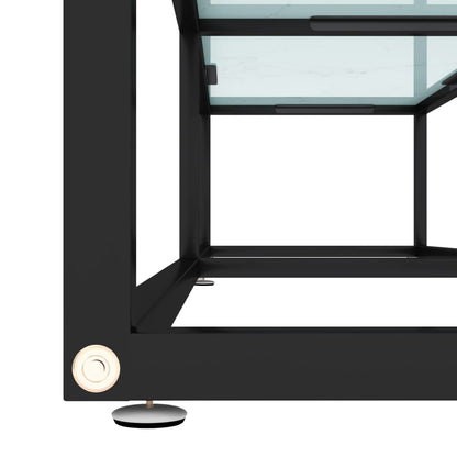 TV-Møbel Hvit TV-benk marmor 160x40x40,5 cm herdet glass
