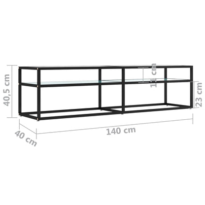 TV-Møbel Hvit TV-benk marmor 160x40x40,5 cm herdet glass