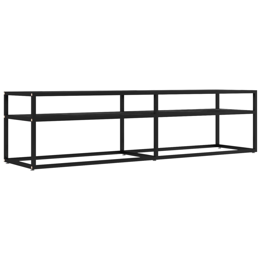TV-Møbel Svart TV-benk marmor 160x40x40,5 cm herdet glass