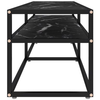 TV-Møbel Svart TV-benk marmor 160x40x40,5 cm herdet glass