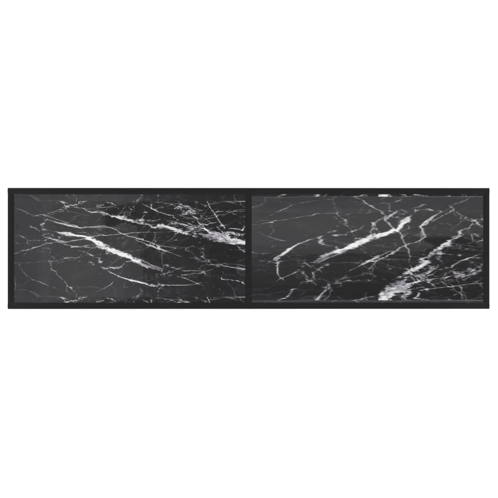 TV-Møbel Svart TV-benk marmor 160x40x40,5 cm herdet glass