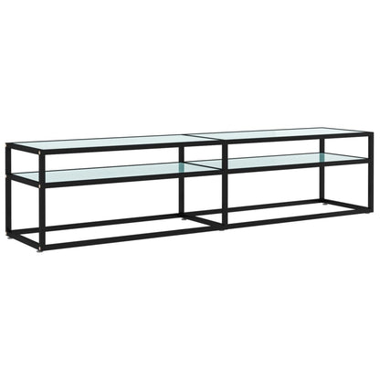 TV-Møbel Hvit TV-benk marmor 180x40x40,5 cm herdet glass