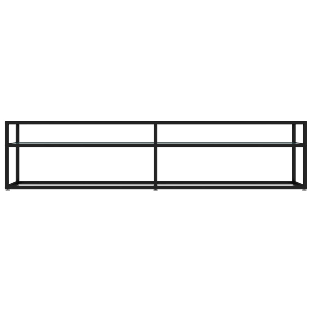 TV-Møbel Hvit TV-benk marmor 180x40x40,5 cm herdet glass