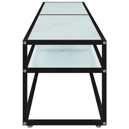 TV-Møbel Hvit TV-benk marmor 180x40x40,5 cm herdet glass