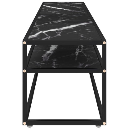 TV-Møbel Svart TV-benk marmor 180x40x40,5 cm herdet glass