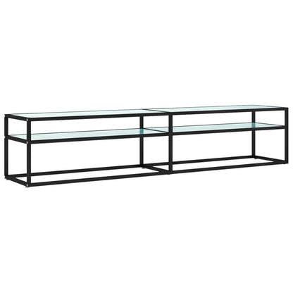 TV-Møbel Hvit TV-benk marmor 200x40x40,5 cm herdet glass