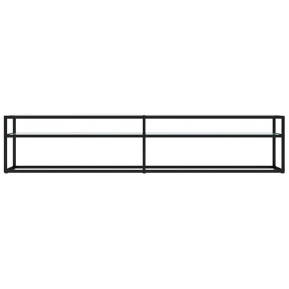 TV-Møbel Hvit TV-benk marmor 200x40x40,5 cm herdet glass