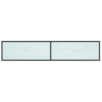 TV-Møbel Hvit TV-benk marmor 200x40x40,5 cm herdet glass