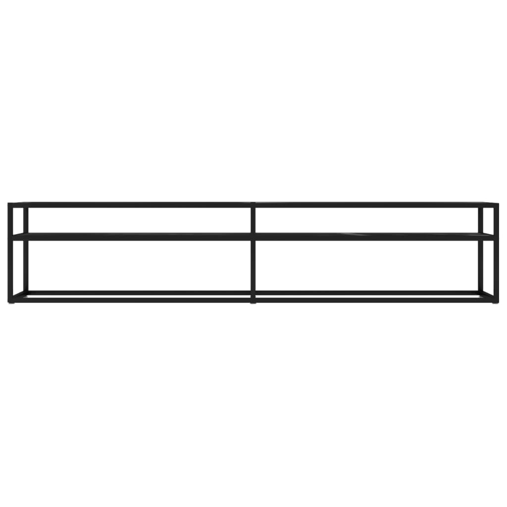 TV-Møbel Svart TV-benk marmor 200x40x40,5 cm herdet glass