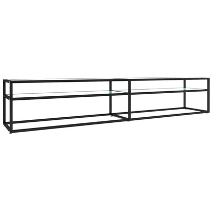 TV-Møbel Hvit TV-benk marmor 220x40x40,5 cm herdet glass