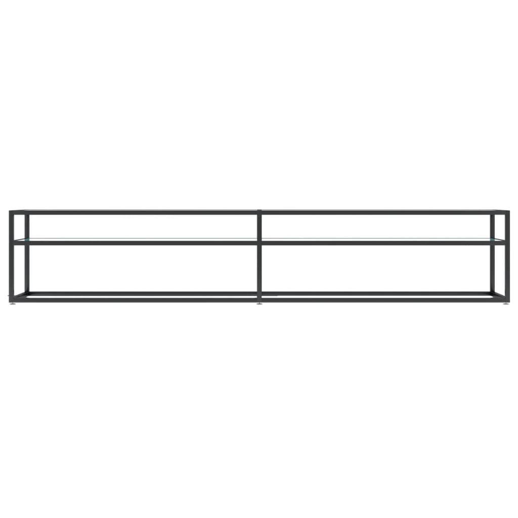 TV-Møbel Hvit TV-benk marmor 220x40x40,5 cm herdet glass