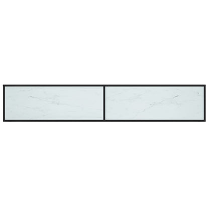 TV-Møbel Hvit TV-benk marmor 220x40x40,5 cm herdet glass