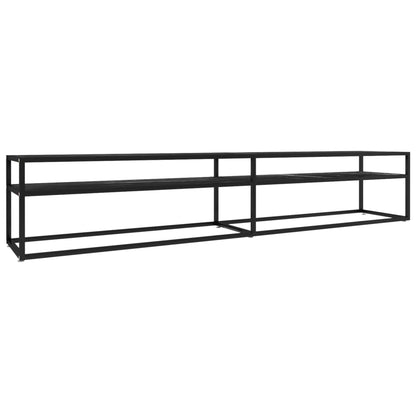 TV-Møbel Svart marmor 220x40x40,5 cm herdet glass