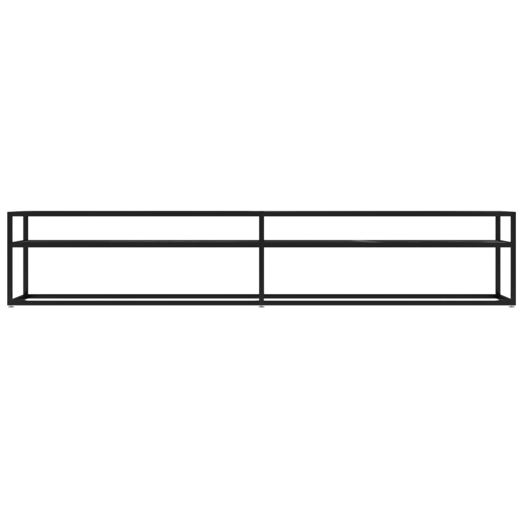 TV-Møbel Svart marmor 220x40x40,5 cm herdet glass
