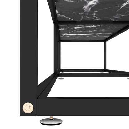 TV-Møbel Svart marmor 220x40x40,5 cm herdet glass