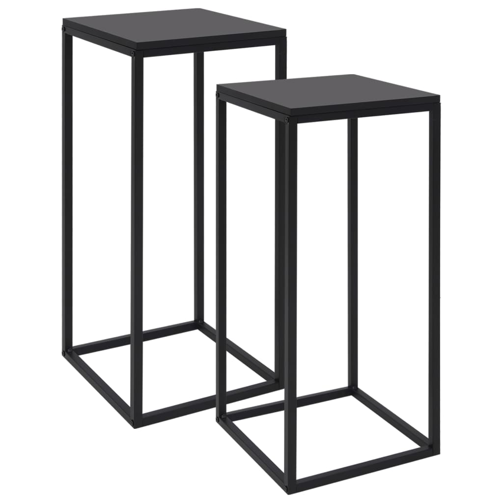 Sidebord Svart 2 stk stål