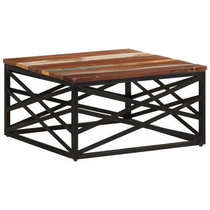 Salongbord Sofabord Tre 68x68x35 cm gjenvunnet heltre