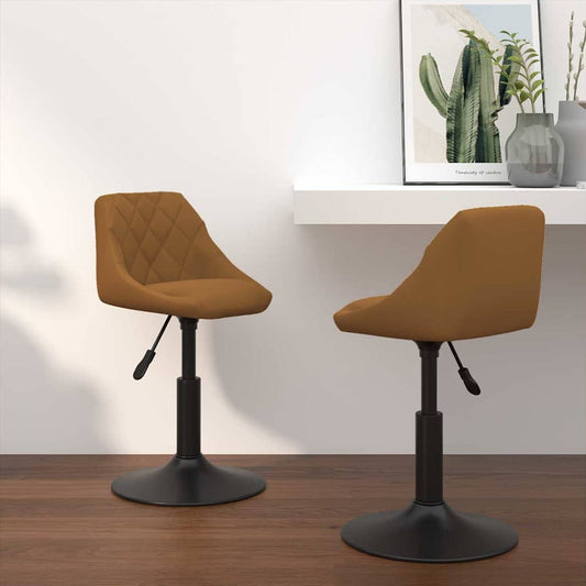 Swivel Spisestoler 2 pcs Brun 46 x 44 x 77.5 cm Kunstlær