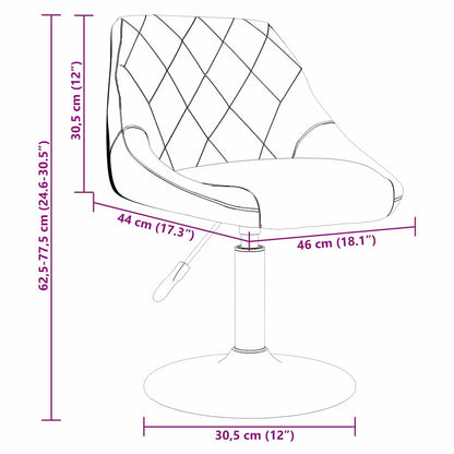 Swivel Spisestoler 2 pcs Brun 46 x 44 x 77.5 cm Kunstlær