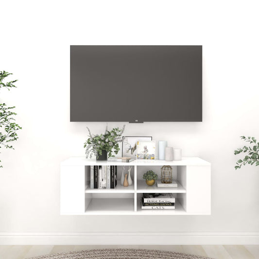TV-Møbel Hvit Vegghengt TV-benk 102x35x35 cm