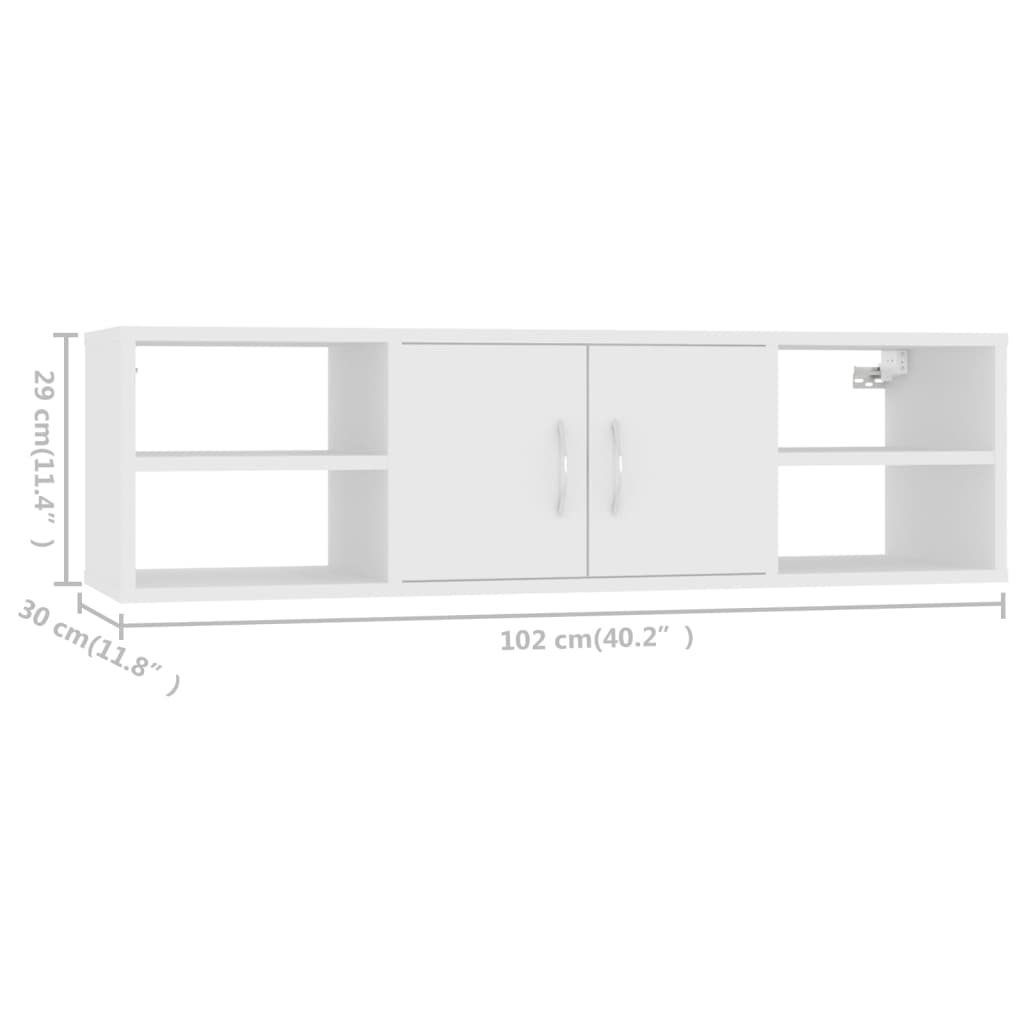 Vegghylle Hvit 102x30x29 cm