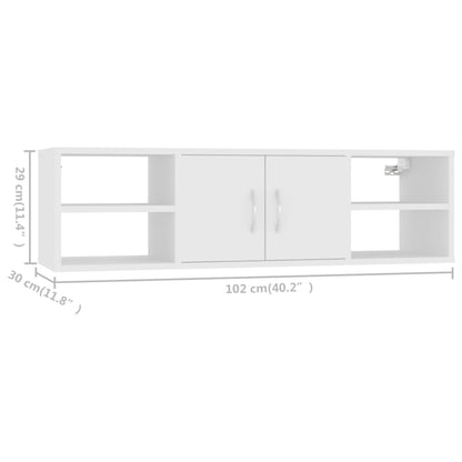 Vegghylle Hvit 102x30x29 cm