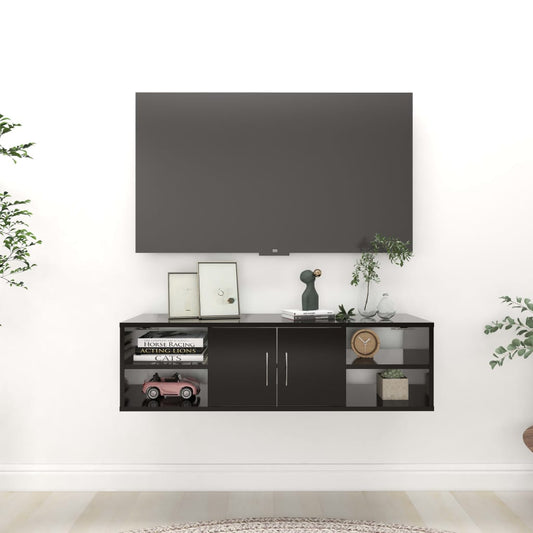 Vegghylle Svart 102x30x29 cm