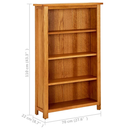 Bokhylle Tre 4 etasjer 70x22x110 cm heltre eik