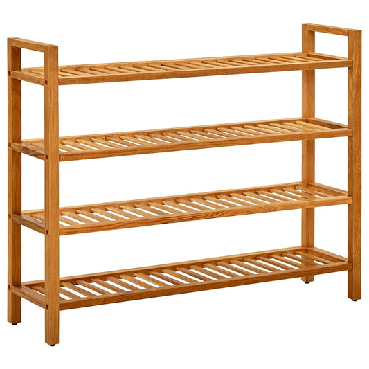 Skoskap Skohylle Skobenk Tre med 4 hyller 100x27x80 cm heltre eik