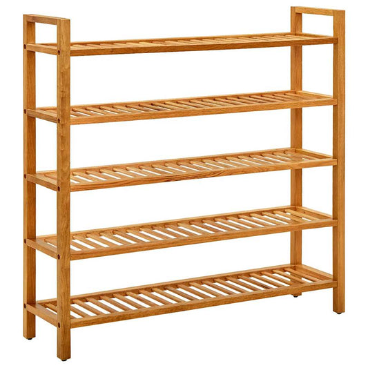 Skoskap Skohylle Skobenk Tre med 5 hyller 100x27x100 cm heltre eik