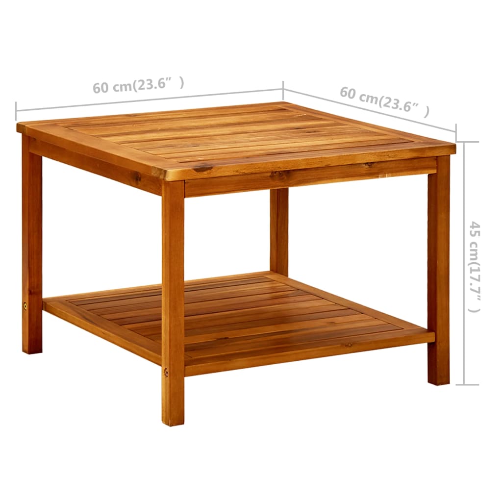 Salongbord Sofabord Tre heltre akasie 60x60x45 cm