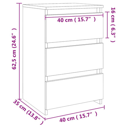Nattbord Sengbord Sonoma Eik 40x35x62,5 cm