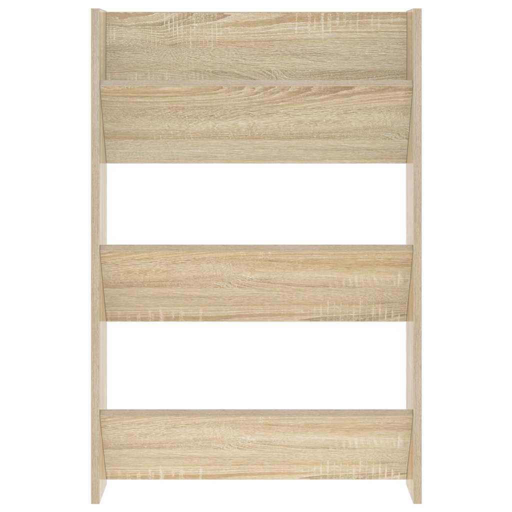 Veggskoskap 2 stk hvit og sonoma eik 60x18x90 cm sponplater