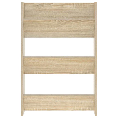 Veggskoskap 2 stk hvit og sonoma eik 60x18x90 cm sponplater