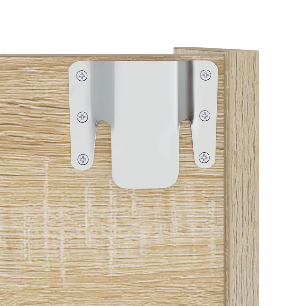 Veggskoskap 2 stk hvit og sonoma eik 60x18x90 cm sponplater