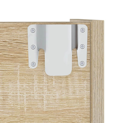 Veggskoskap 2 stk hvit og sonoma eik 60x18x90 cm sponplater