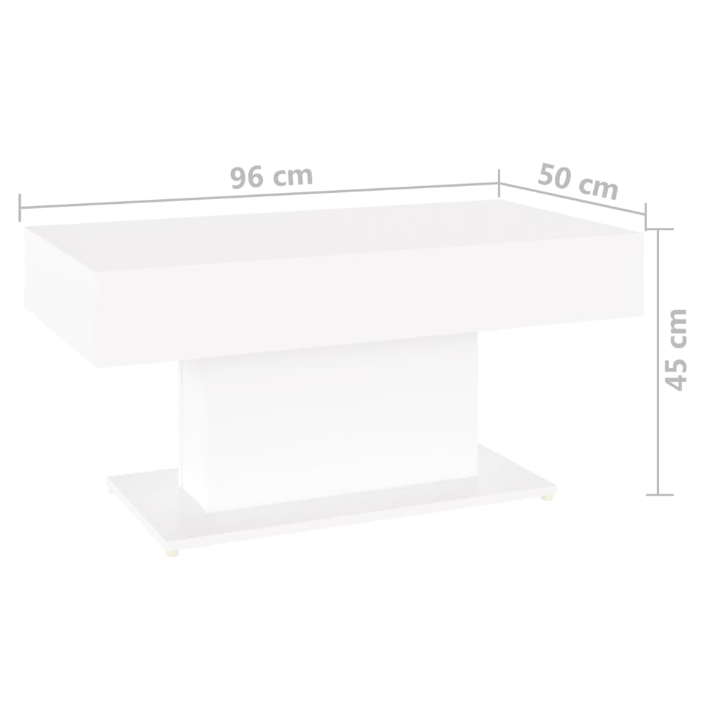 Salongbord Sofabord Hvit 96x50x45 cm