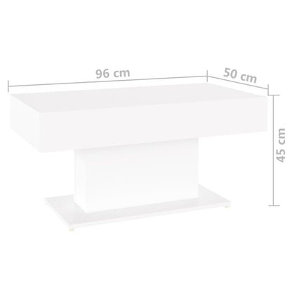 Salongbord Sofabord Hvit 96x50x45 cm