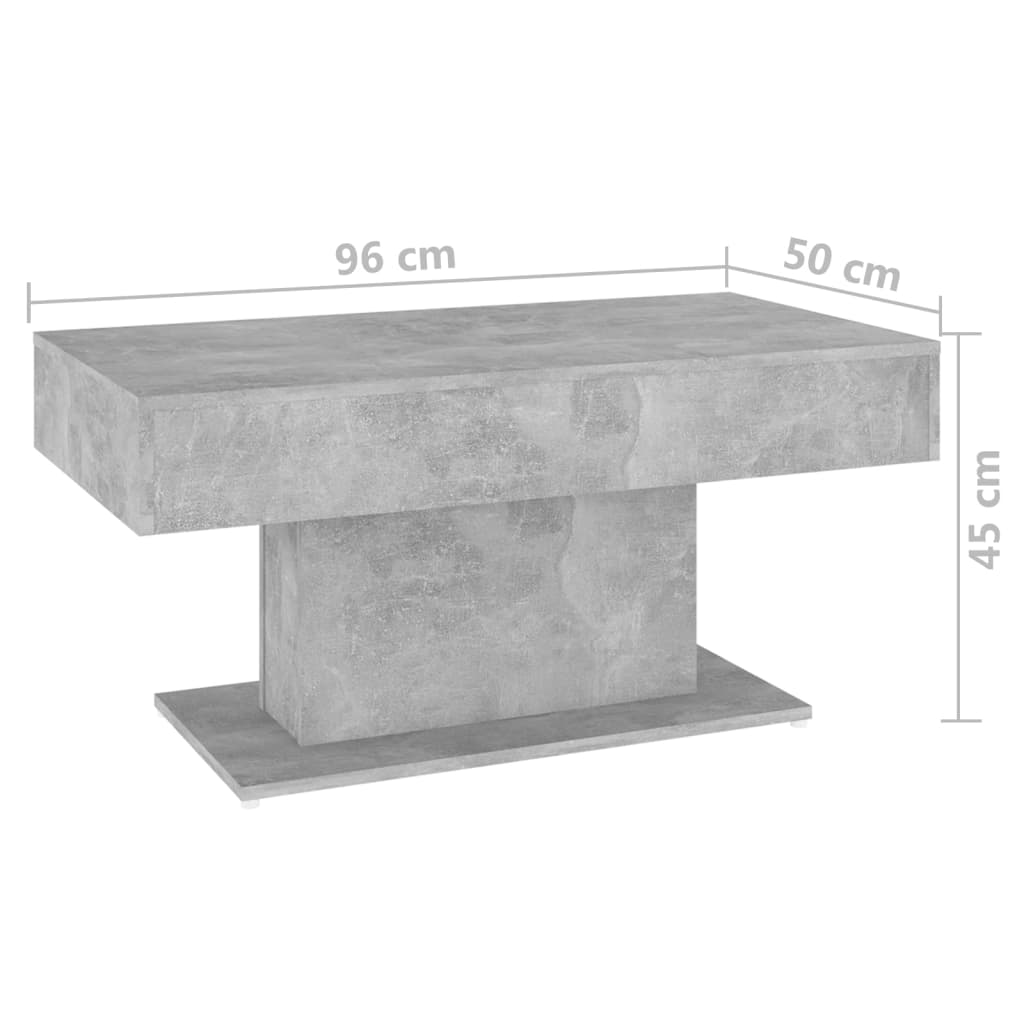 Salongbord Sofabord Betonggrå 96x50x45 cm