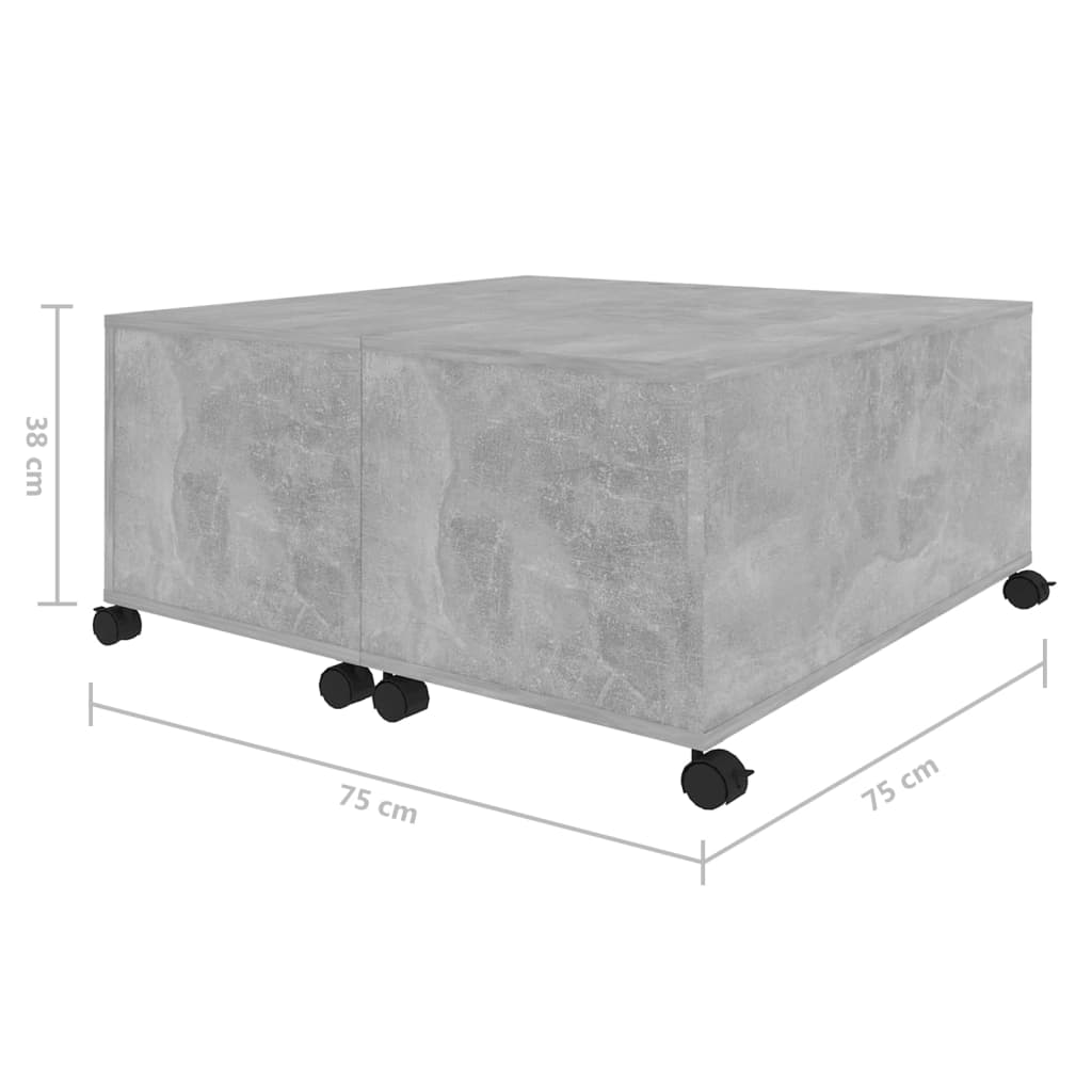 Salongbord Sofabord Betonggrå 75x75x38 cm