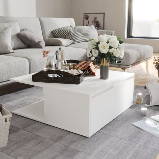 Salongbord Sofabord Hvit 80x80x31 cm